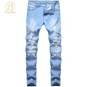 OEM ODM Design moderno Moda Jeans strappati Jeans uomo Denim