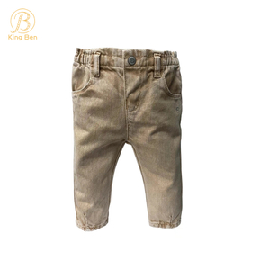 Jeans per bambini OEM ODM Primavera New Baby All-match Stile straniero Pantaloni lunghi casual