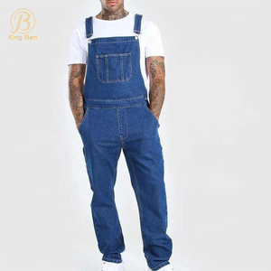 OEM ODM Vendita all'ingrosso tuta di jeans da uomo lavabile personalizzata tuta di jeans casual oversize fabbrica di jeans