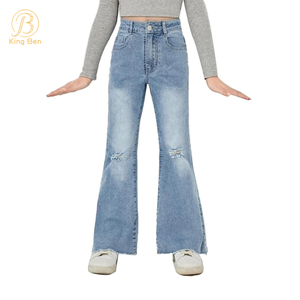 OEM ODM Custom Denim Girls Pantaloni Abbigliamento per bambini Abbigliamento per bambini per jeans svasati per ragazze