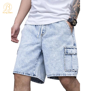 OEM ODM Personalizzato Uomo Zipper Fly Loose Fit 100% Cotone Steeetwear Pantaloni in denim Jeans larghi Pantaloncini da uomo Jeans Factory