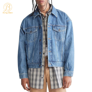 OEM ODM uomini di vendita caldi casual giacca di jeans allentata personalizzata manica lunga all'ingrosso traspirante uomo giacca di jeans fabbrica di jeans