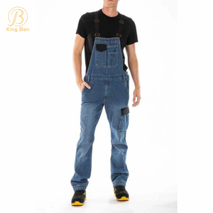 Tute personalizzate a vita alta Salopette Pantaloni lunghi Funziona Salopette in denim per tuta da uomo Jeans Factory