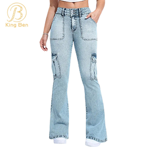 OEM ODM Alta qualità Prezzo basso Vita alta Jeans elasticizzati sexy in cotone da donna Leggings skinny Jeans in denim da donna